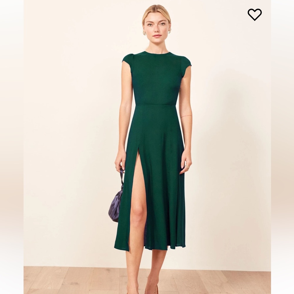 Reformation Emerald Green Gavin Cocktail Dress Size 10